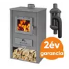 Kép 1/6 - BLIST B1 EKO acél lemez fatüzelésű kályha szett 2. (7-9 kW sötét szürke és 3 db-os hőfokozó füstcső készlet )