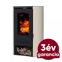 Falcon NOVARA Comodo Central W27 ívelt oldalú vízteres fatüzelésű kályha (27 kW - krém)