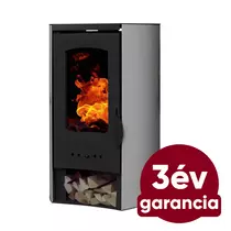 Falcon NOVARA Comodo Central W27 ívelt oldalú vízteres fatüzelésű kályha (27 kW - szürke)