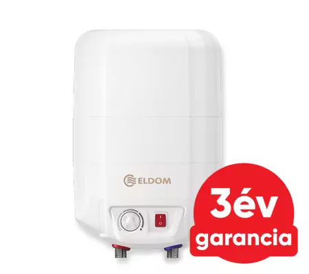 ELDOM 10 literes elektromos vízmelegítő - pult fölé telepíthető alsó kifolyású (B energia osztály / 2 kW)